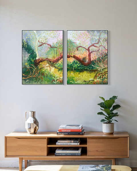 The Catkins Have Arrived (diptych)
